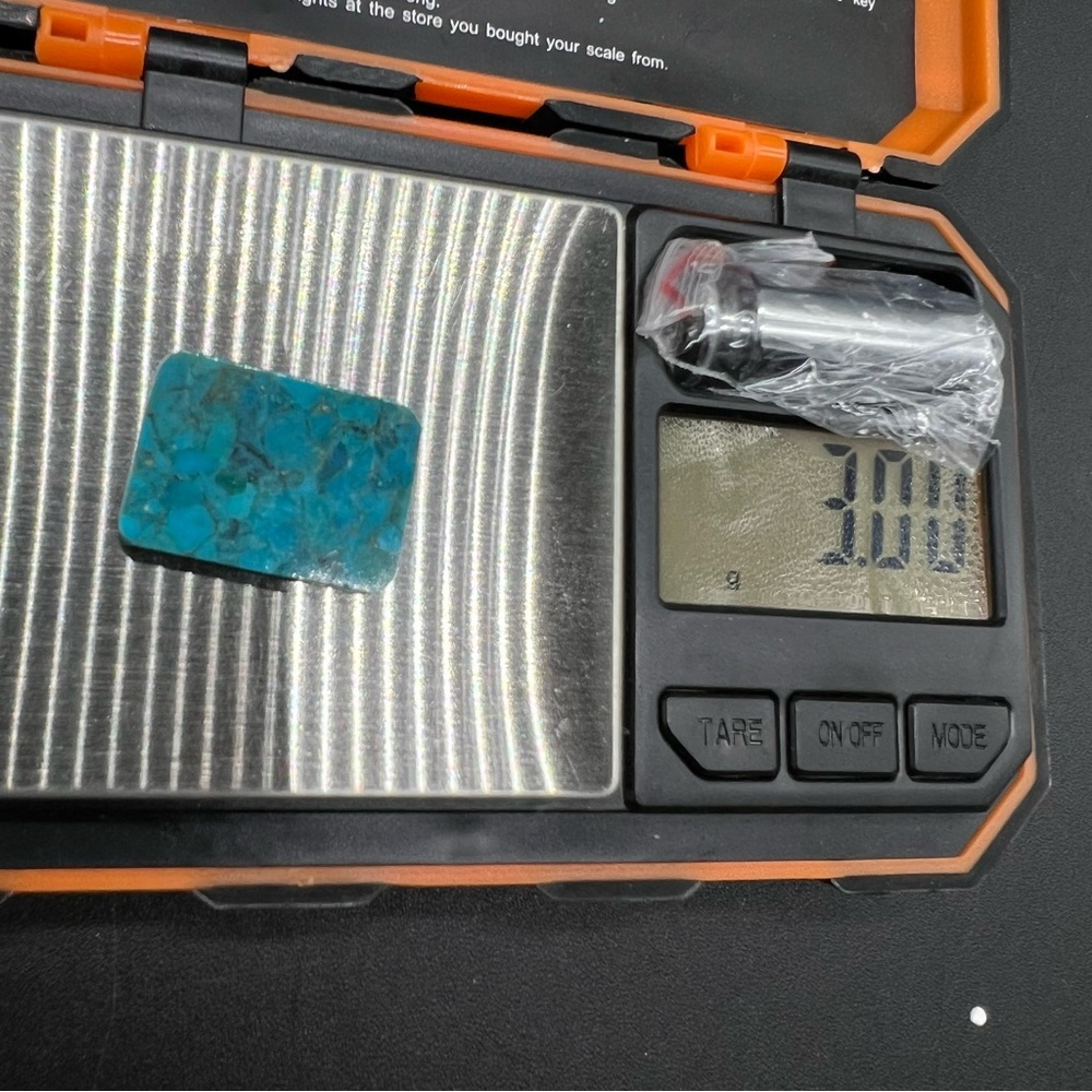 Composite Turquoise Rectangular Cabochon Blue Mos… - image 6